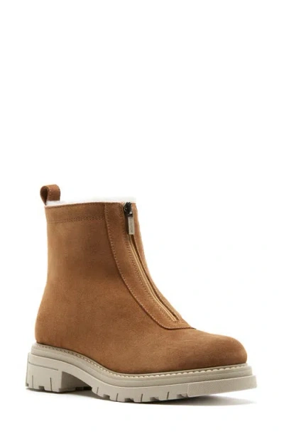 La Canadienne Delta Shearling-lined Suede Booties In Animal Print