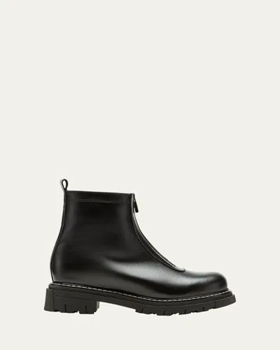 La Canadienne Deon Leather Zip-up Ankle Booties In Black