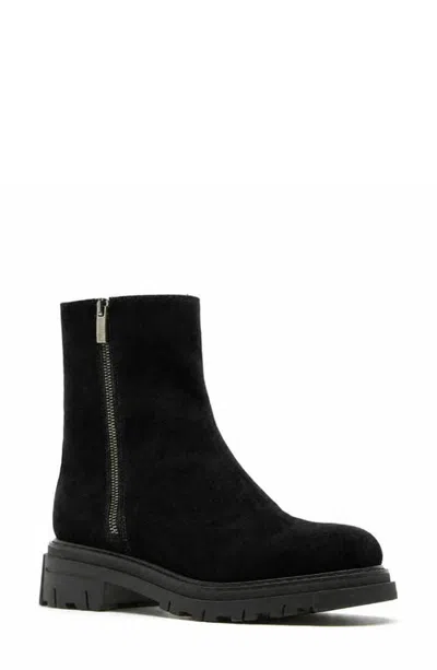 La Canadienne Diamond Leather Genuine Shearling Boot In Black