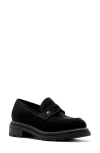 La Canadienne Dillion Waterproof Penny Loafer In Black Suede