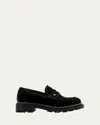 La Canadienne Dillon Suede Penny Loafers In Black