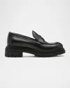 La Canadienne Doe Waterproof Platform Penny Loafer In Black