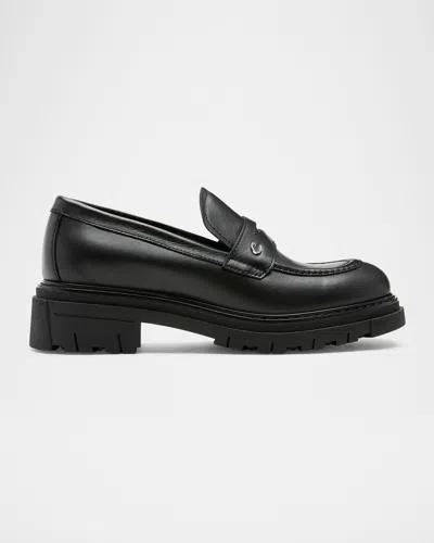 LA CANADIENNE DOE MATTE LEATHER PENNY LOAFERS