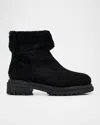 La Canadienne Dory Shearling-lined Waterproof Suede Ankle Boots In Black