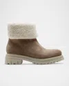 La Canadienne Dwayne Shearling-lined Suede Booties In Animal Print