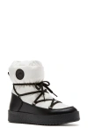 La Canadienne Easton Nylon Lace-up Winter Booties In Black White Leather