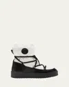 La Canadienne Easton Nylon Lace-up Winter Booties In White