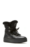 La Canadienne Eddie Nylon Shearling Lace-up Winter Boots In Black Leather