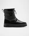 La Canadienne Eric Shearling-lined Puffed Leather Snow Boots In Black
