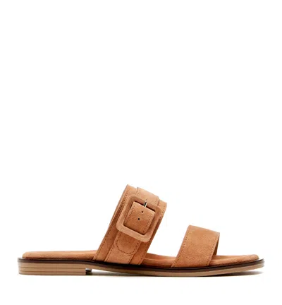 La Canadienne Fennix Suede Sandal In Neutral