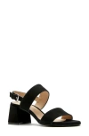 La Canadienne Flemming Suede Dual-strap Slingback Sandals In Black Suede
