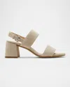 La Canadienne Flemming Suede Dual-strap Slingback Sandals In Cloud Suede