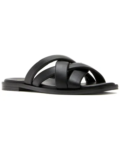 La Canadienne Fox Leather Sandal In Black