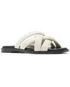La Canadienne Fox Leather Sandal In White
