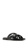 La Canadienne Fox Leather Sandal In Black