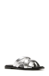 La Canadienne Fox Leather Sandal In Silver