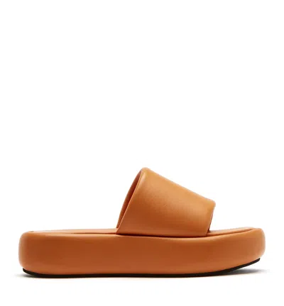 La Canadienne Gaia Leather Sandal In Orange