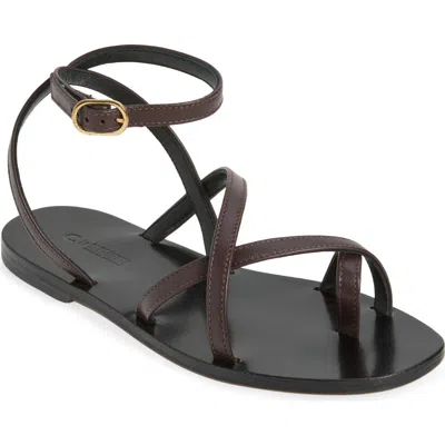 La Canadienne Gentle Ankle Wrap Sandal In Black