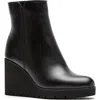 La Canadienne Go Leather Wedge Ankle Booties In Black Leather