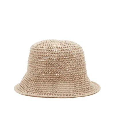 La Canadienne Hallie Crochet Bucket Hat In Yellow