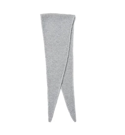 La Canadienne Hari Wool And Cashmere 'croissant' Scarf In Grey