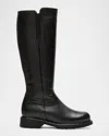 La Canadienne Harry Shearling-lined Pebbled Leather Knee-high Boots In Black