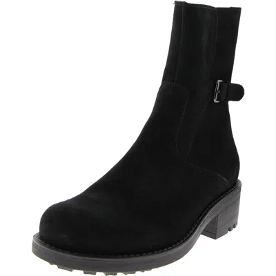 La Canadienne Havan Womens Suede Lugged Sole Ankle Boots In Black