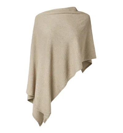 La Canadienne Haya Cashmere Blend Poncho In Taupe