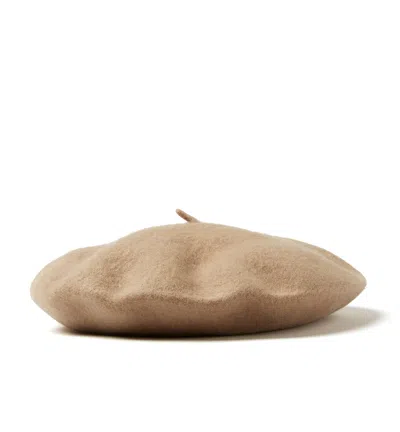 La Canadienne Hether Wool Beret In Beige