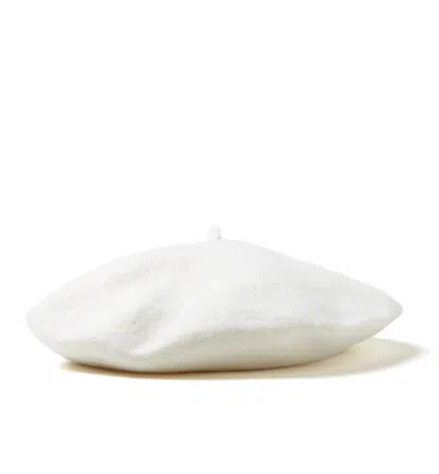 La Canadienne Hether Wool Beret In White