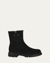 La Canadienne Hunter Suede Shearling Winter Boots In Black