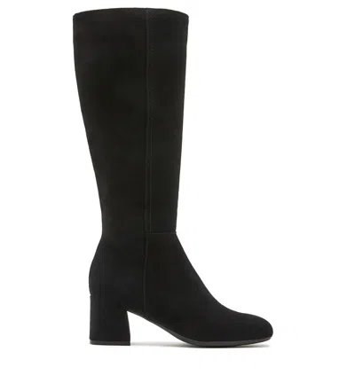 La Canadienne Jaxson Wide Calf Suede Boot In Black