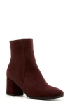 La Canadienne Joanie Suede Ankle Booties In Wine Suede