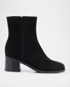 La Canadienne Julie Waterproof Suede Booties In Black