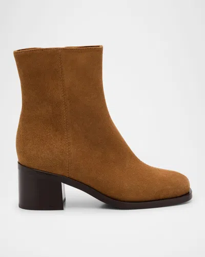 La Canadienne Julie Waterproof Suede Booties In Brown