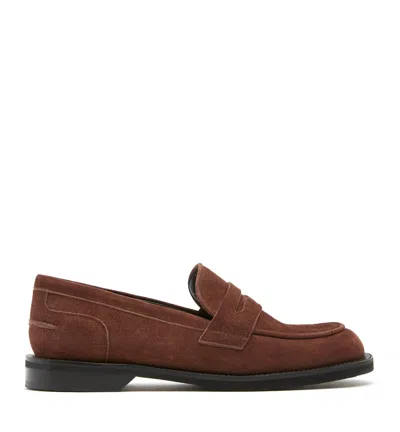 La Canadienne Kajal Suede Loafer In Caramel