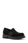 La Canadienne Kaye Waterproof Platform Loafer In Black Suede