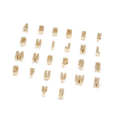 La Canadienne Letters Gold Initial Shoe Charms In Multi