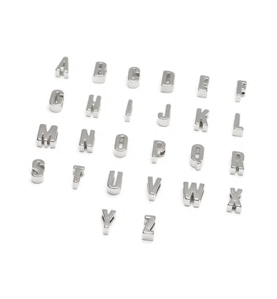 La Canadienne Letters Silver Initial Shoe Charms In Metallic