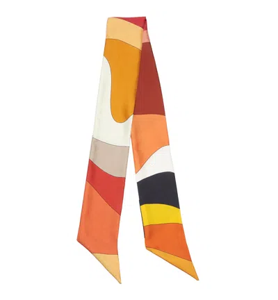 La Canadienne Lurene Silk Scarf In Orange