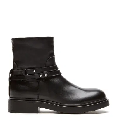 La Canadienne Mackrock Shearling Lined Leather Bootie In Black