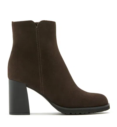 La Canadienne Maggie Suede Heel Bootie In Brown