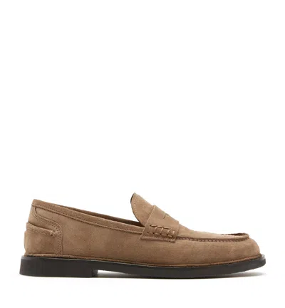 La Canadienne Magnetic Shearling Lined Suede Loafer In Multi