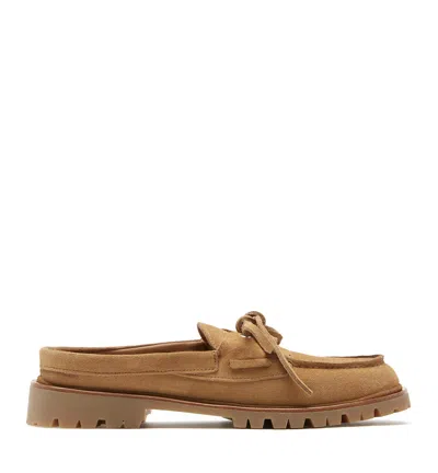 La Canadienne Mathilda Suede Boat Shoe Mule In Brown
