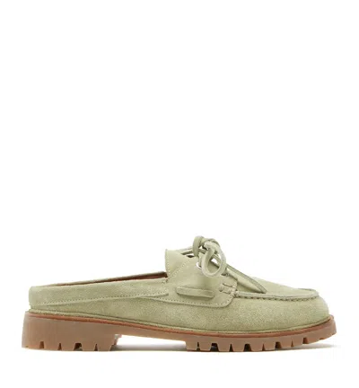 La Canadienne Mathilda Suede Boat Shoe Mule In Green