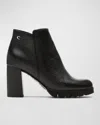 La Canadienne Maya Leather Zip Ankle Booties In Black