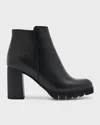 La Canadienne Maya Zip Waterproof Leather Booties In Black