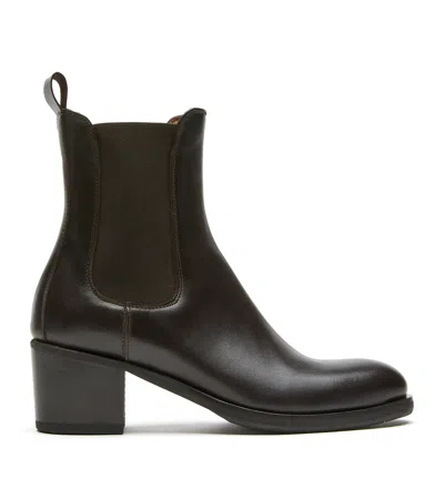La Canadienne Music Leather Heeled Bootie In Brown