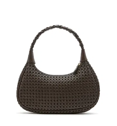 La Canadienne Patti Woven Leather Shoulder Bag In Brown