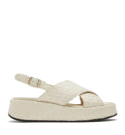 La Canadienne Pacifik Waterproof Slingback Platform Wedge Sandal In White